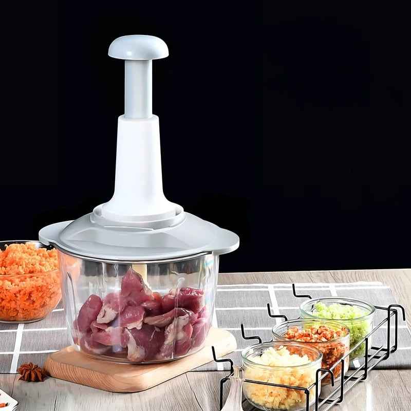 Manual Hand Push Chopper | Multi-functional Vegetable Meat Grinder, Grater, Chopper -1500 Ml (random Color)