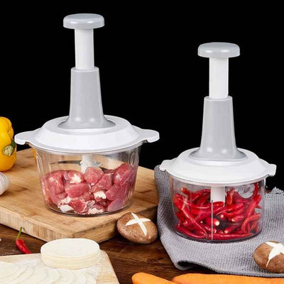 Manual Hand Push Chopper | Multi-functional Vegetable Meat Grinder, Grater, Chopper -1500 Ml (random Color)