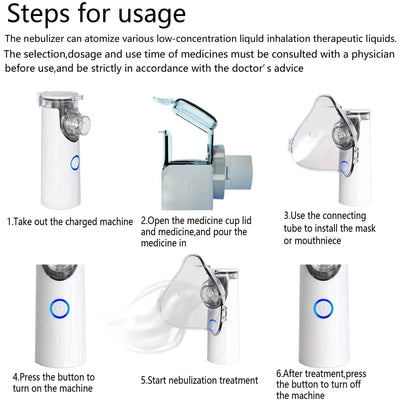 Portable Nebulizer For Asthma Rechargeable Inhaler Nebulizer Machine For Kids And Adults