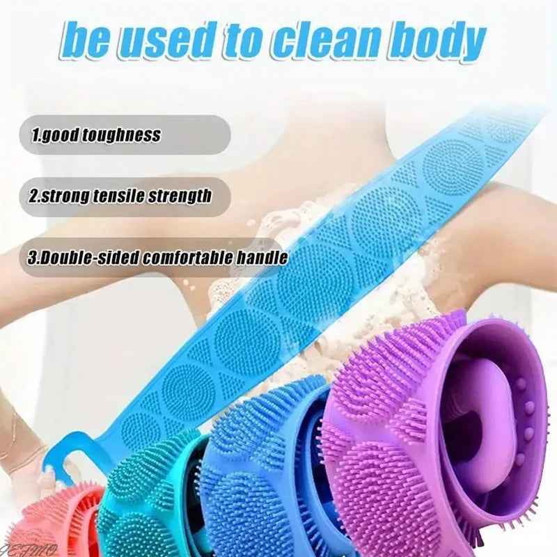 Silicone Body Scrubber Back Massage Exfoliating Sponge Bathroom Bath Brush