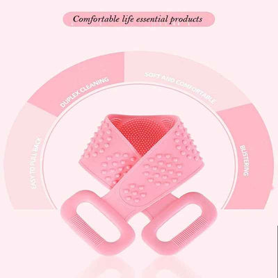 Silicone Body Scrubber Back Massage Exfoliating Sponge Bathroom Bath Brush