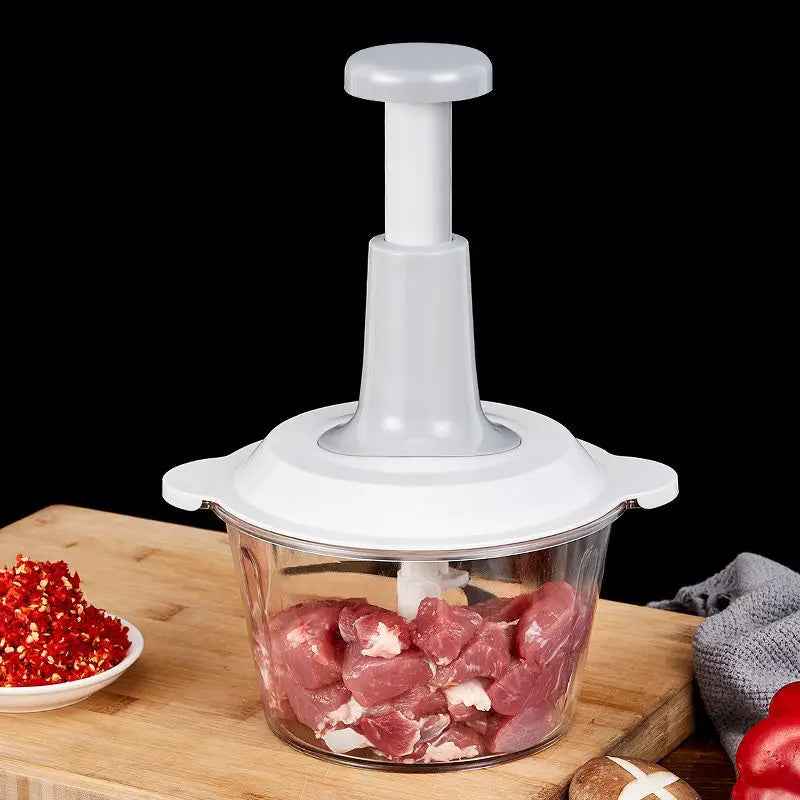 Manual Hand Push Chopper | Multi-functional Vegetable Meat Grinder, Grater, Chopper -1500 Ml (random Color)