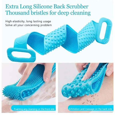 Silicone Body Scrubber Back Massage Exfoliating Sponge Bathroom Bath Brush