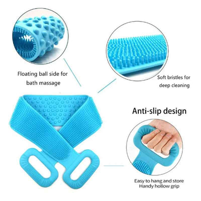 Silicone Body Scrubber Back Massage Exfoliating Sponge Bathroom Bath Brush