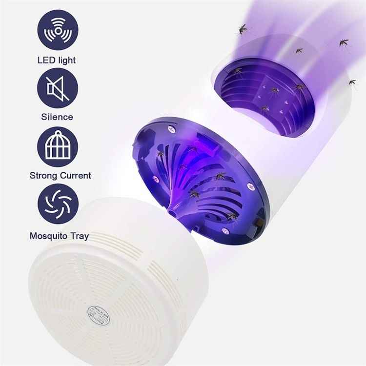 Electric Mosquito Trap Blue Light Mosquito Killer Lamp with USB Power Suction Fan No Zapper Child Safe