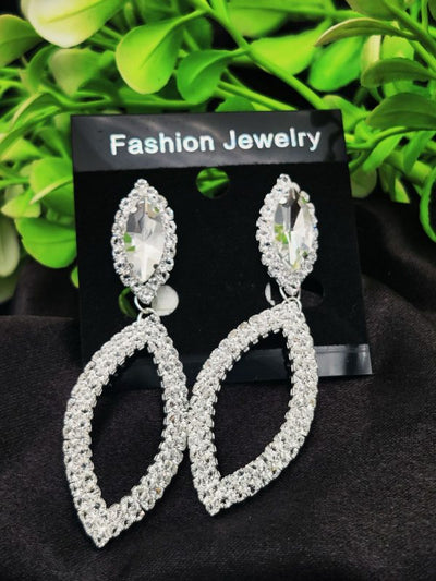 Imported Earrings In Multiple Design | Marquise Dangle | Look Artificial Earrings | Girls Earrings | Women Earrings ( Silver Color)