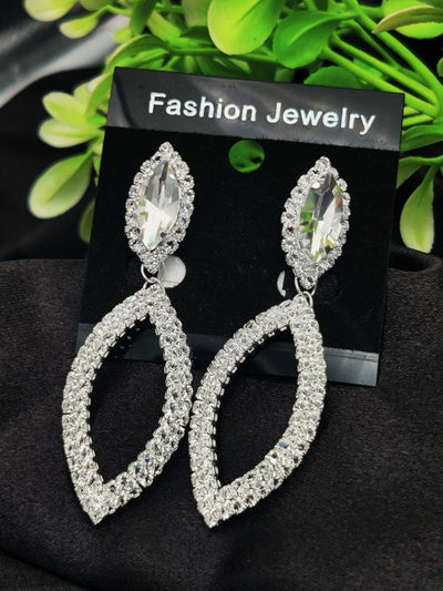 Imported Earrings In Multiple Design | Marquise Dangle | Look Artificial Earrings | Girls Earrings | Women Earrings ( Silver Color)