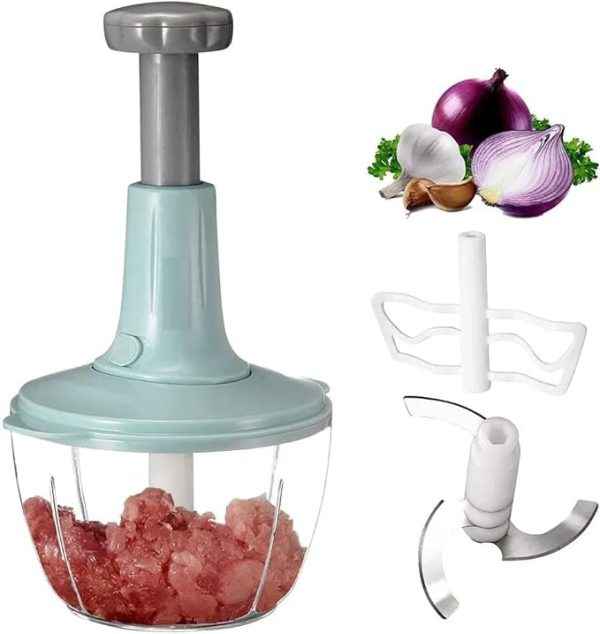 Manual Hand Push Chopper | Multi-functional Vegetable Meat Grinder, Grater, Chopper -1500 Ml (random Color)