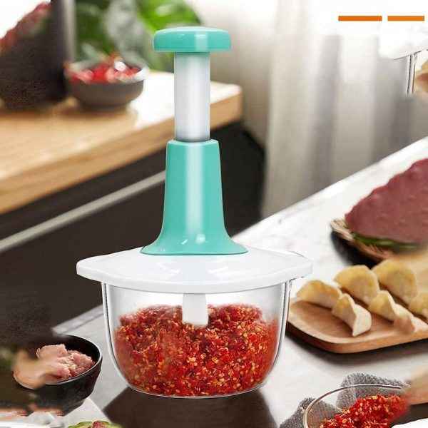 Manual Hand Push Chopper | Multi-functional Vegetable Meat Grinder, Grater, Chopper -1500 Ml (random Color)